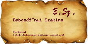 Babcsányi Szabina névjegykártya