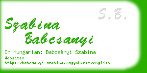 szabina babcsanyi business card