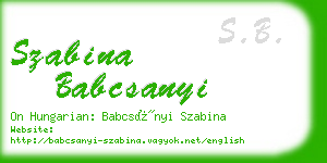 szabina babcsanyi business card